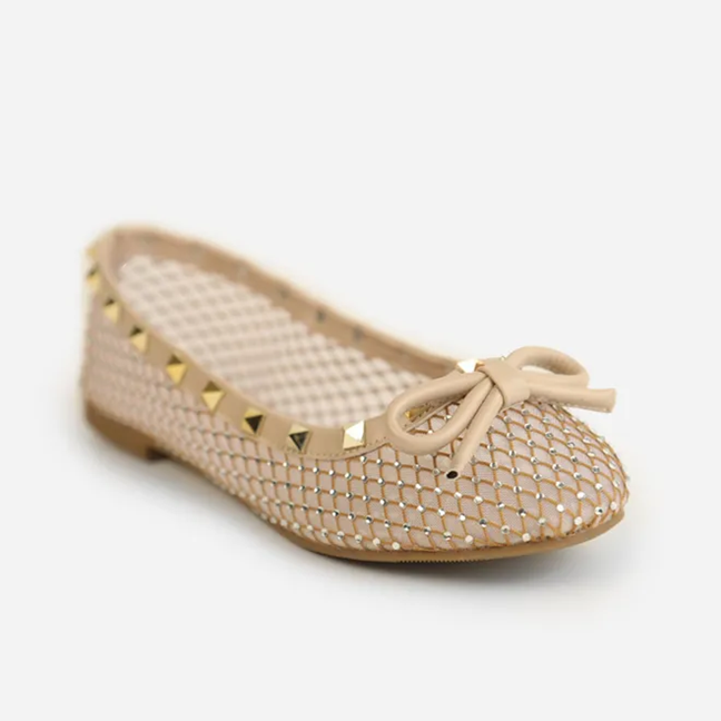 Women’s Stud Detail Mesh Ballet Pumps